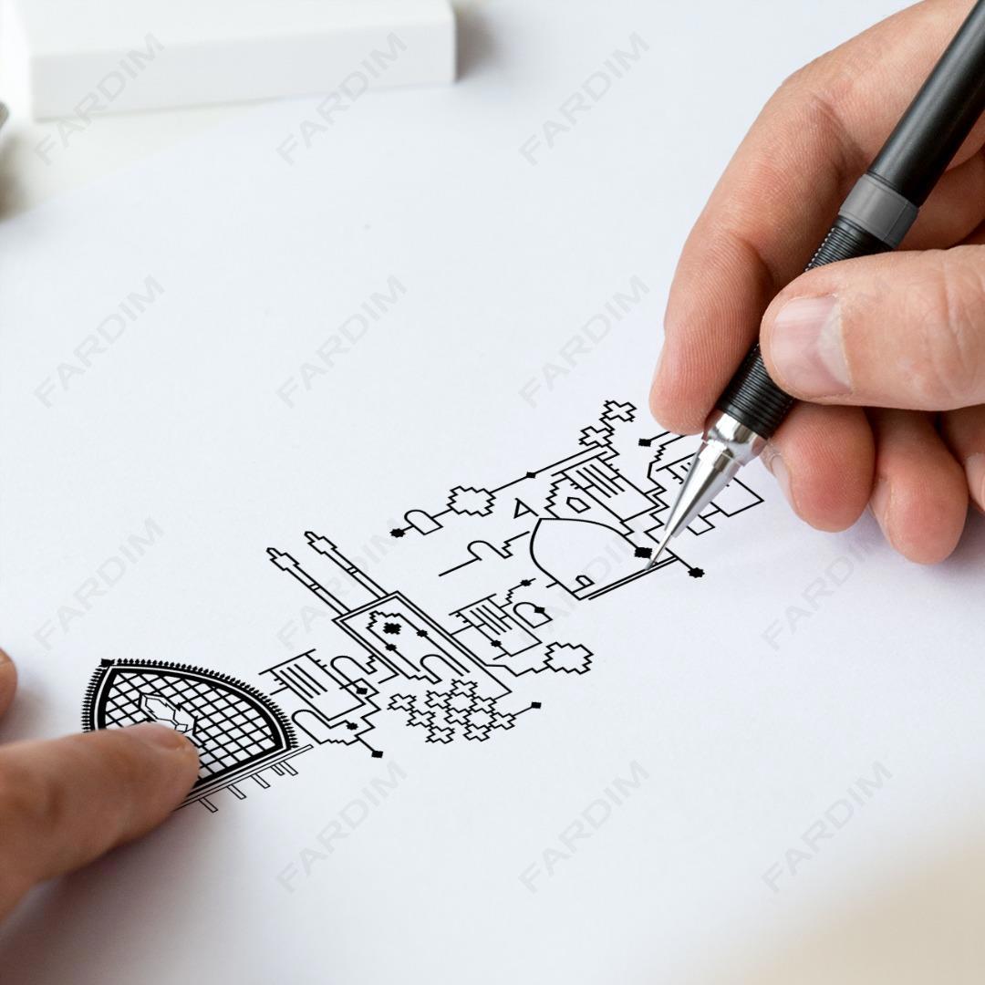 طرح وکتور ابنیه تاریخی یزد